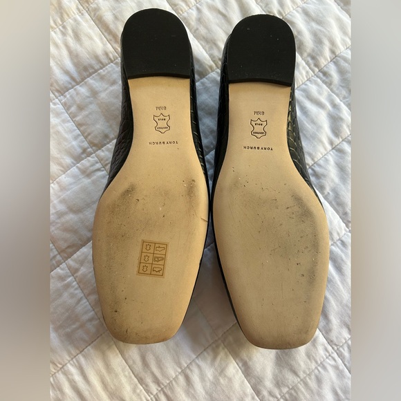 Tory Burch Dark Brown Croc-Embossed Loafers 8.5 - Picture 7 of 7